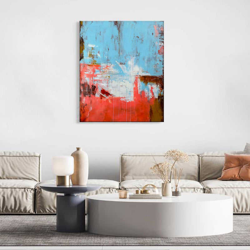 PINK AND BLUE ABSTRACT
