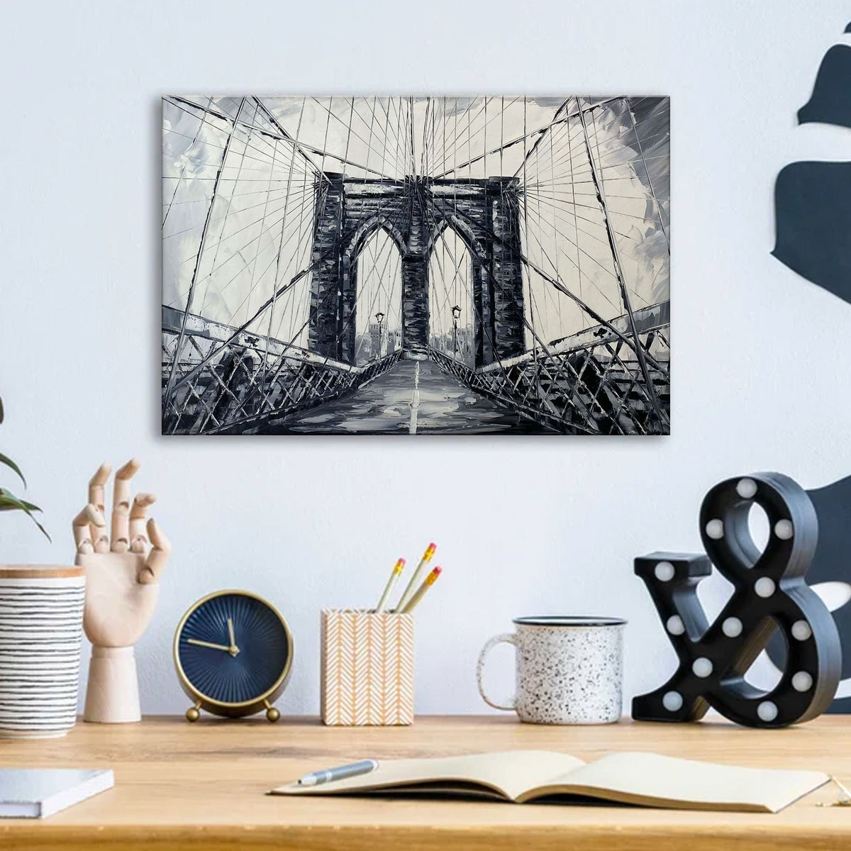 Brooklyn Bridge Black And White.