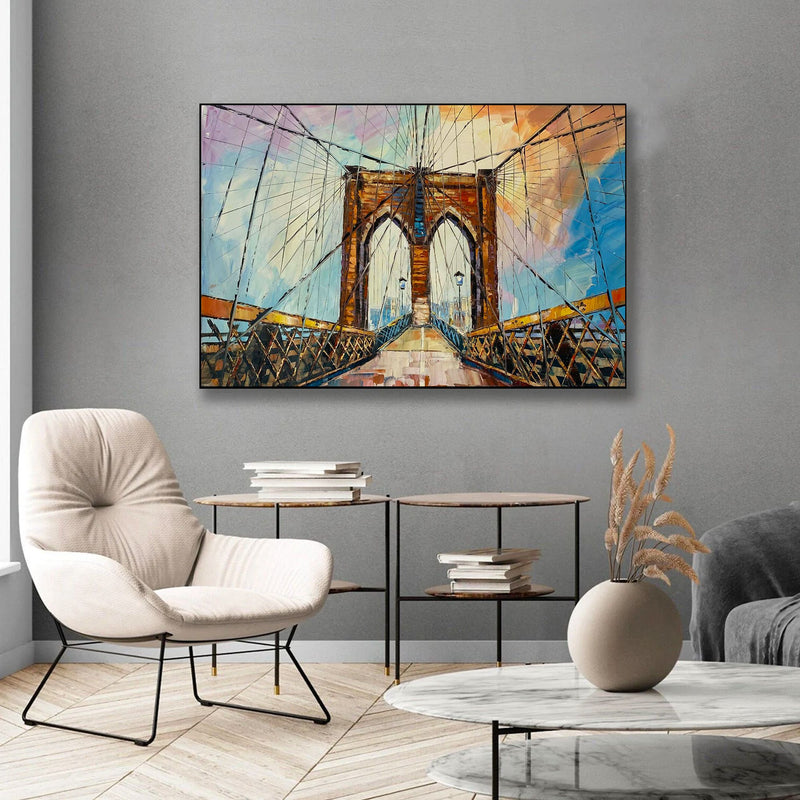Brooklyn Bridge - Colorful Sky.