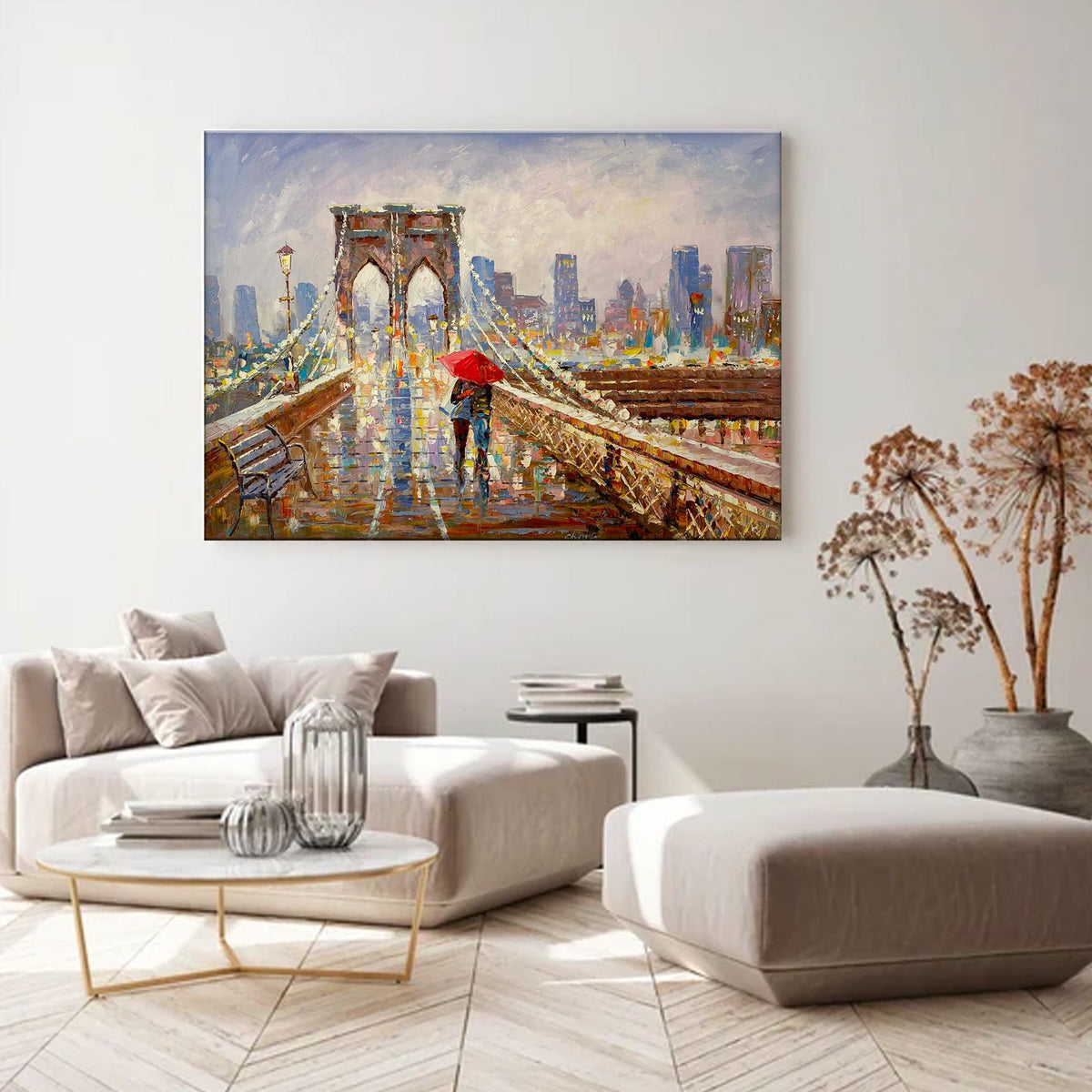 Brooklyn Bridge With Couple.