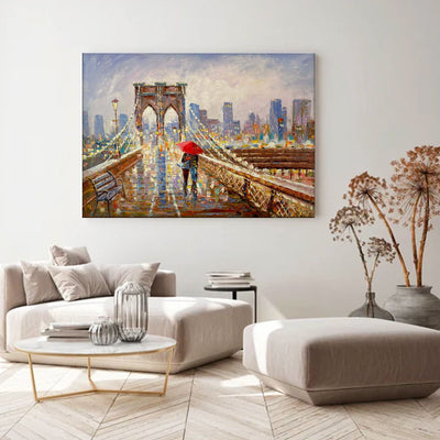 Brooklyn Bridge With Couple.