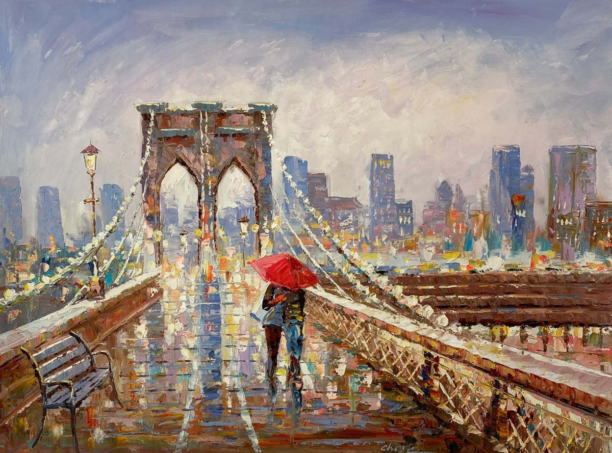 Brooklyn Bridge With Couple.