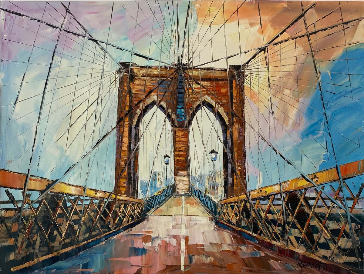 Brooklyn Bridge - Colorful Sky.